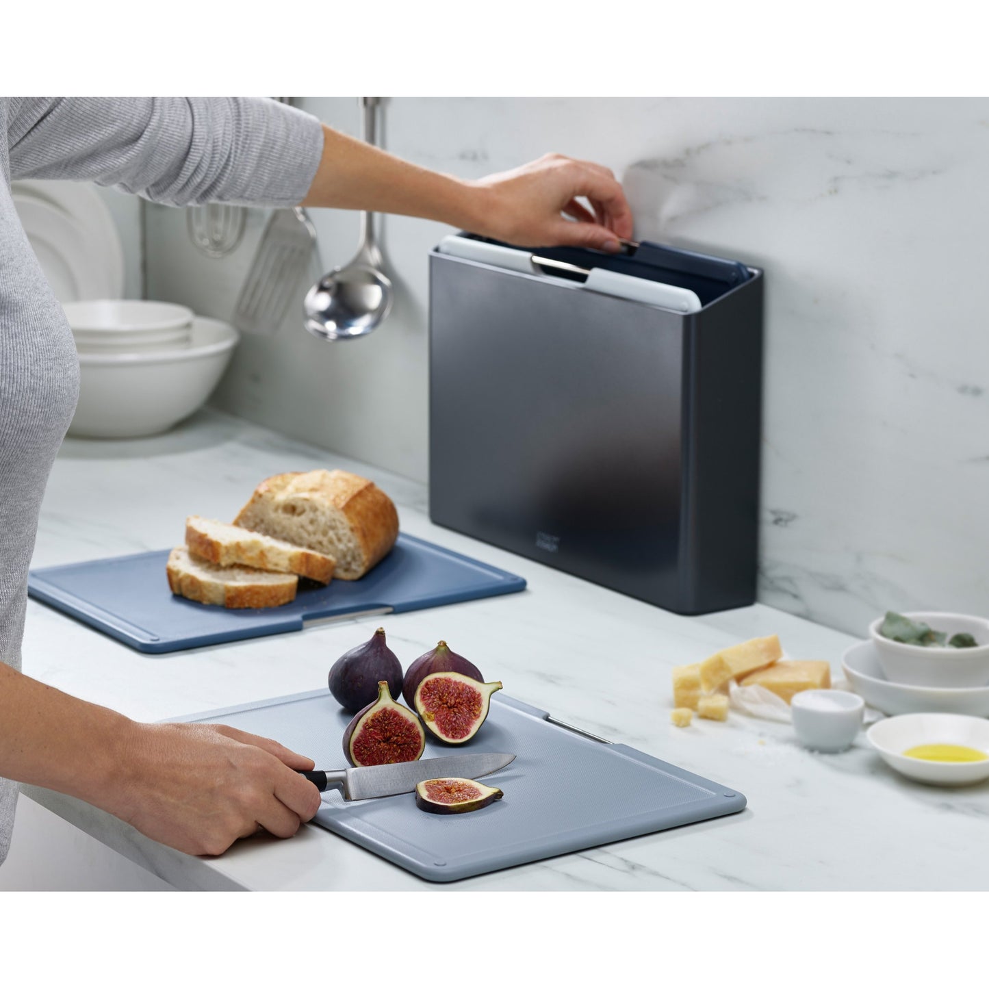 Joseph Joseph Folio Steel 4 Piece Chopping Board Set Regular - Graphite