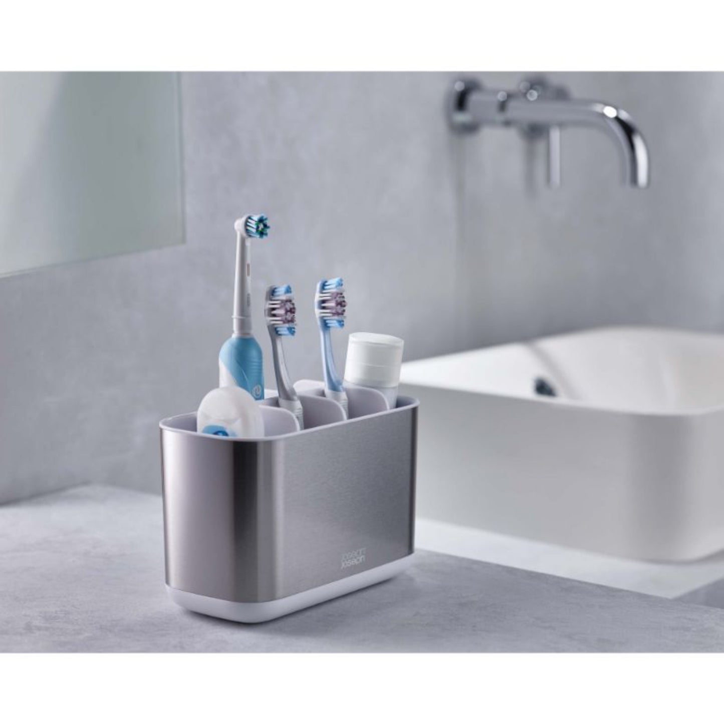 Joseph Joseph EasyStore Steel Toothbrush Holder - Large