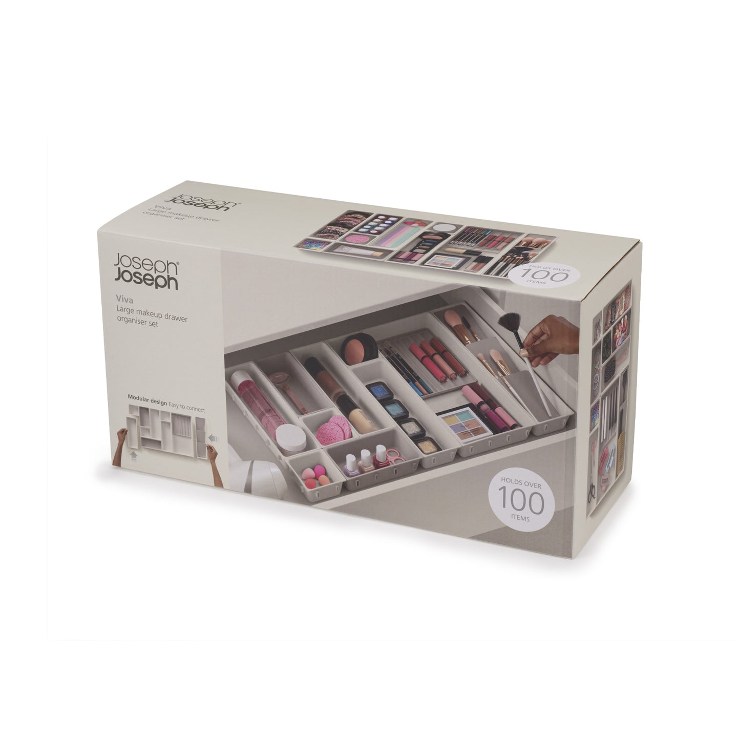 Joseph Joseph Viva 12 Piece Makeup Organiser Set - Shell