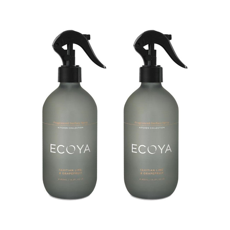 Ecoya Tahitian Lime & Grapefruit 450ml Fragranced Surface Spray Pack of 2