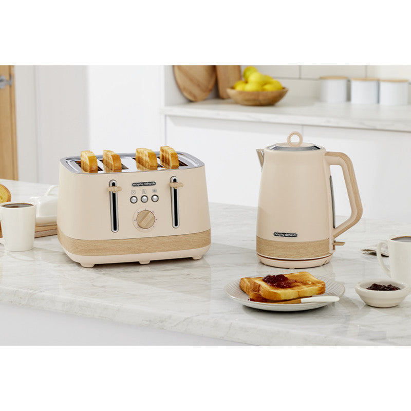 Morphy Richards Essence Scandi 1.7L Kettle & 4 Slice Toaster - Tapioca