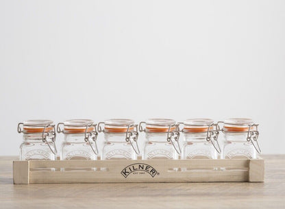 Kilner 70ml Glass Clip Top Spice Jar Set - Clear