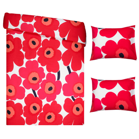 Marimekko Unikko King Duvet Set - Red