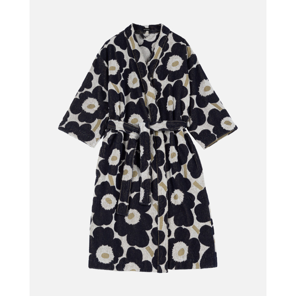 Marimekko Unikko Blue/Beige Bathrobe Size XL