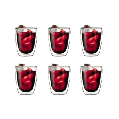 Bodum Pilatus Double Wall 350ml Medium Glass 6 Piece Set