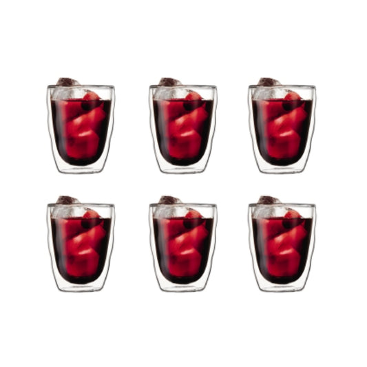 Bodum Pilatus Double Wall 350ml Medium Glass 6 Piece Set