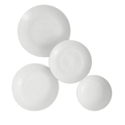 Royal Doulton Gordon Ramsay Maze 16 Piece Dinnerware Set with Pasta Bowls - White