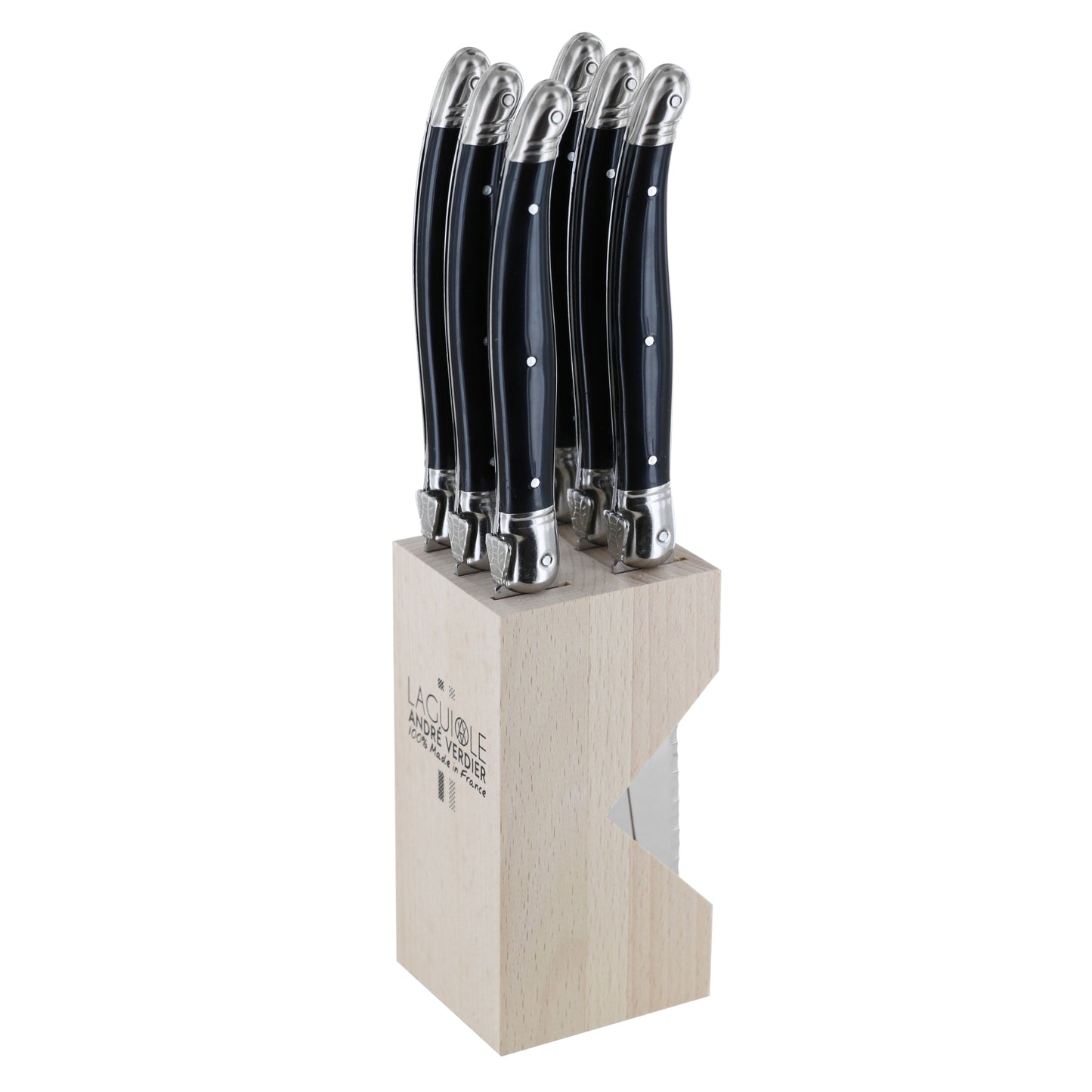 Andre Verdier 6 Piece Steak Knife Block Set - Black