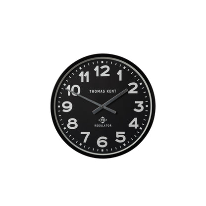 Thomas Kent 30cm Regulator No 8 Wall Clock, Metal Case/Glass Face - Black