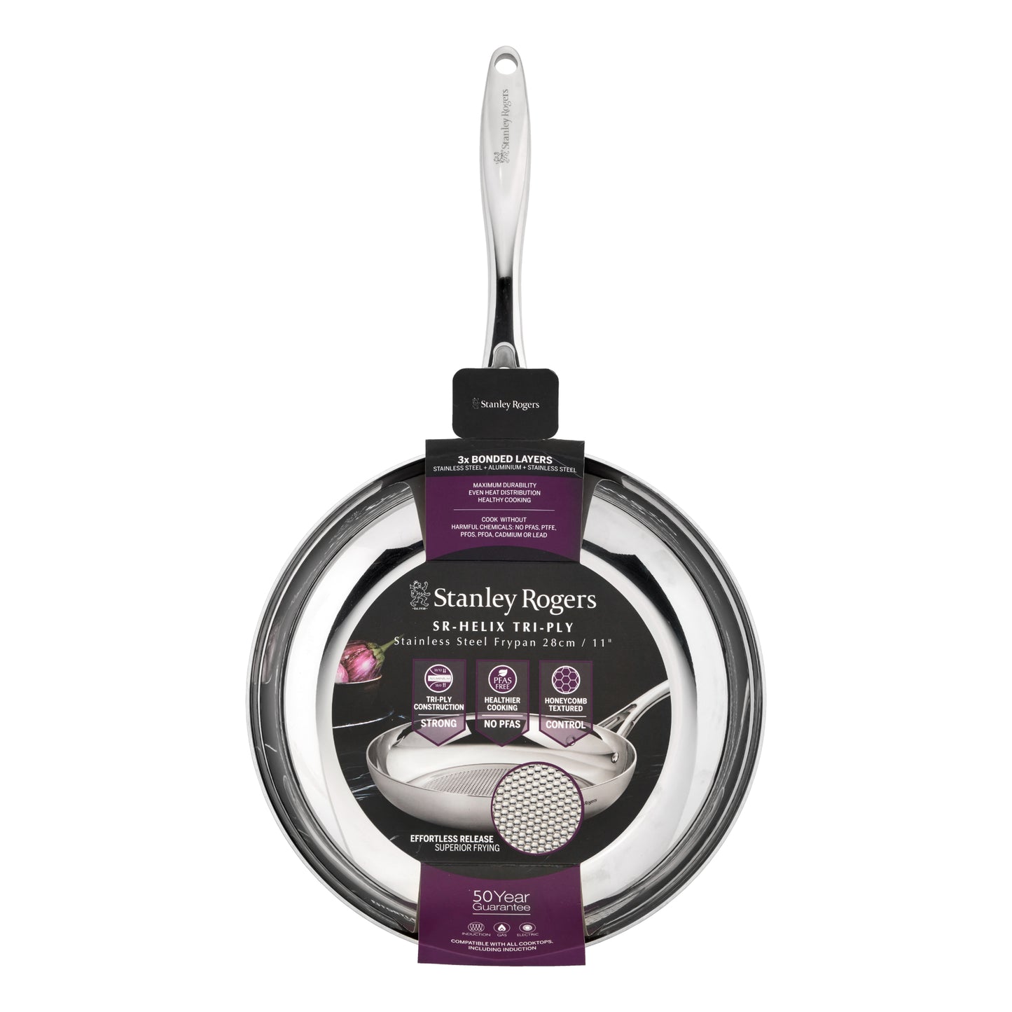 Stanley Rogers Helix 28cm Frypan - Silver