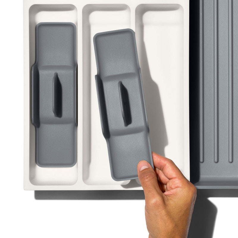 OXO Expandable Utensil Drawer Organiser - White/Grey