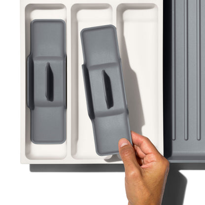 OXO Expandable Utensil Drawer Organiser - White/Grey