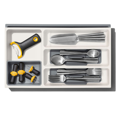 OXO Expandable Utensil Drawer Organiser - White/Grey
