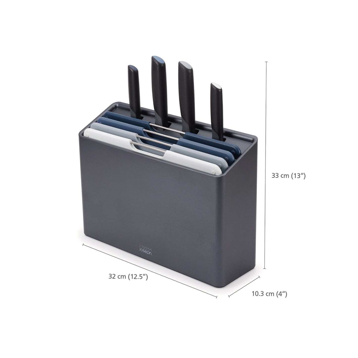 Joseph Joseph Folio Plus 8 Piece Knife & Board Set - Graphite
