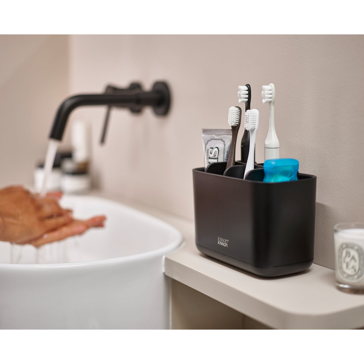 Joseph Joseph EasyStore Large Toothbrush Caddy - Black