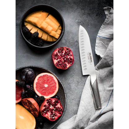 Global 18cm Santoku Fluted Knife