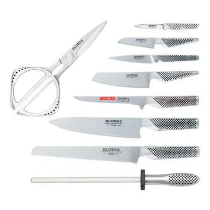 Global Takashi 10 Piece Stainless Steel Japanese Knife Block Set 79589