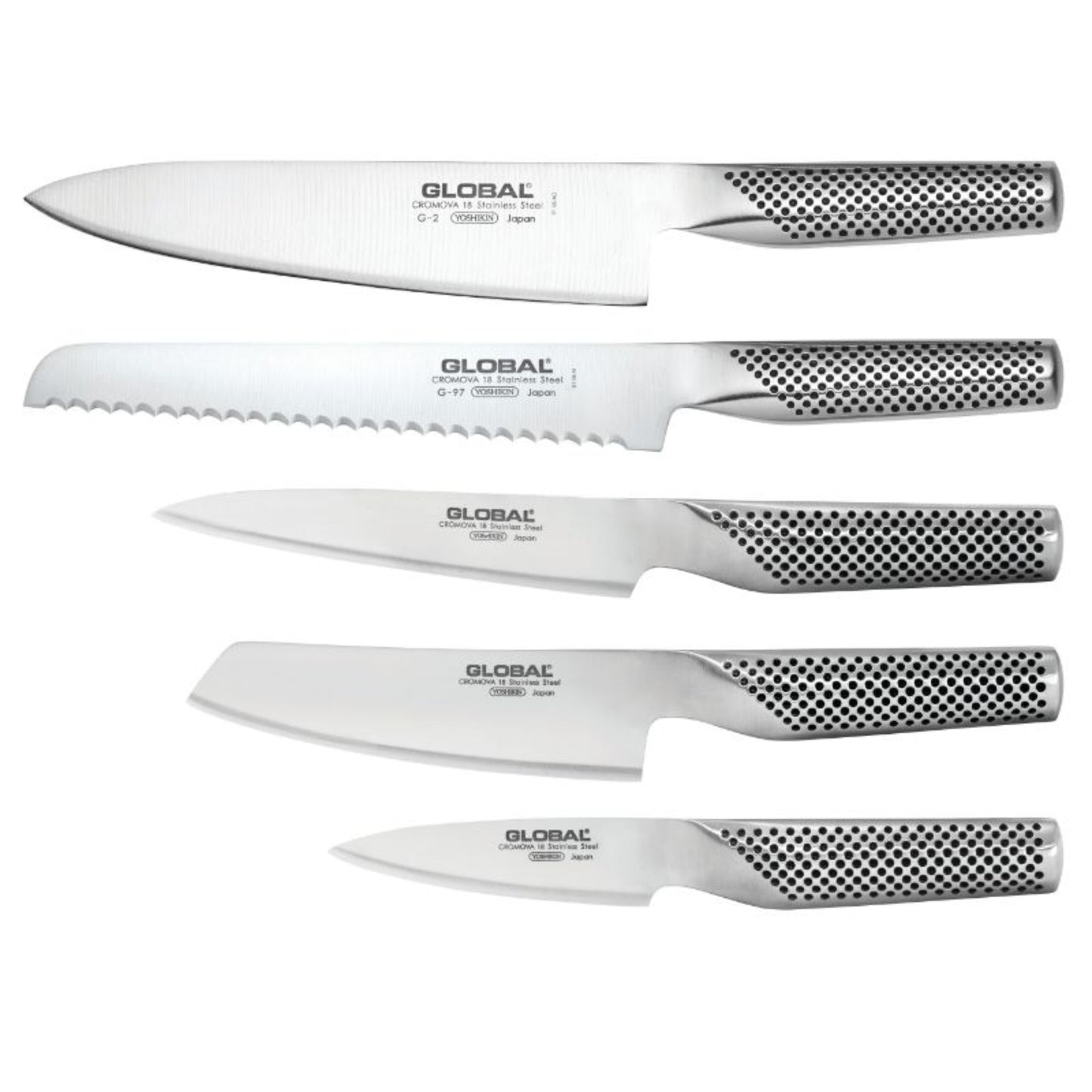 Global 79657 UKU 6 Piece Knife Block Walnut