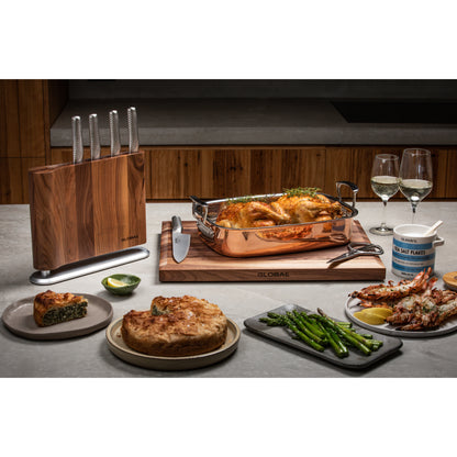 Global 79657 UKU 6 Piece Knife Block Walnut