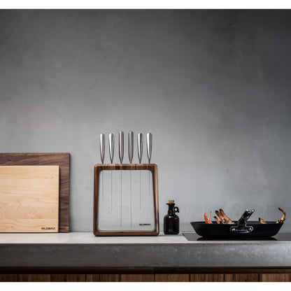 Global Hashira 7 Piece Knife Block Set - Walnut