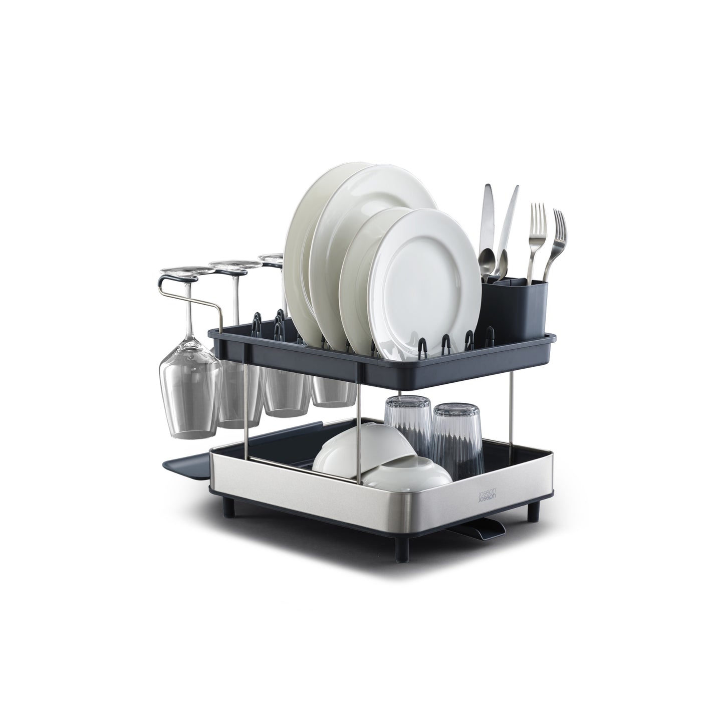 Joseph Joseph Excel Steel 2-tier Dish Rack - Grey