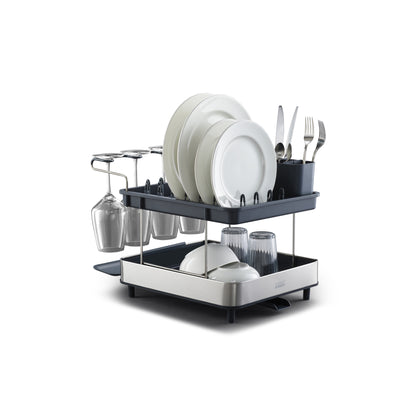 Joseph Joseph Excel Steel 2-tier Dish Rack - Grey