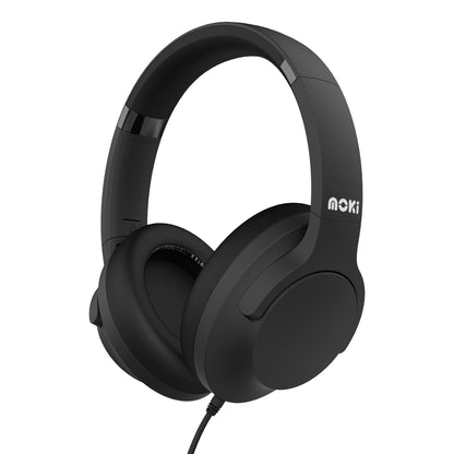 Moki Type-C Connect Headphones + Inline Microphone & Control - Black