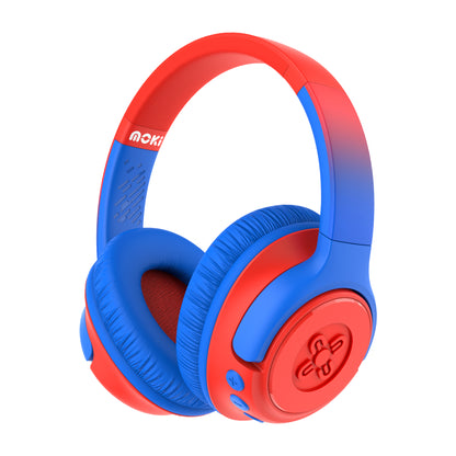 Moki Mixi Kids Volume Limited Wireless Headphones - Blue/Red