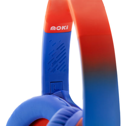 Moki Mixi Kids Volume Limited Wireless Headphones - Blue/Red