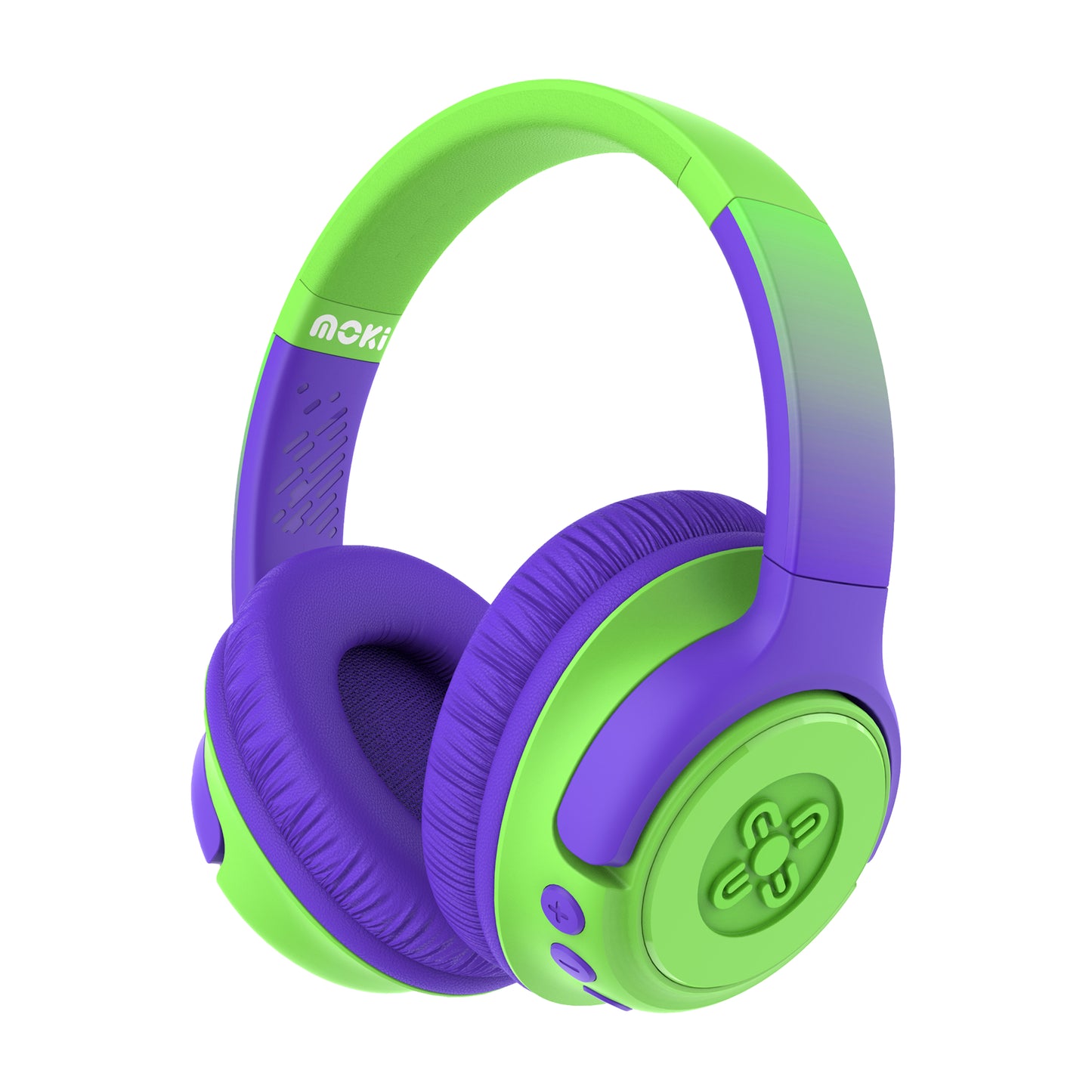 Moki Mixi Kids Volume Limited Wireless Headphones - Green/Purple