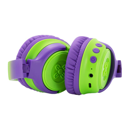 Moki Mixi Kids Volume Limited Wireless Headphones - Green/Purple