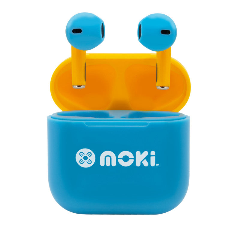 Moki MokiPods Mini TWS Earphones for Kids Volume Limited - Blue/Yellow