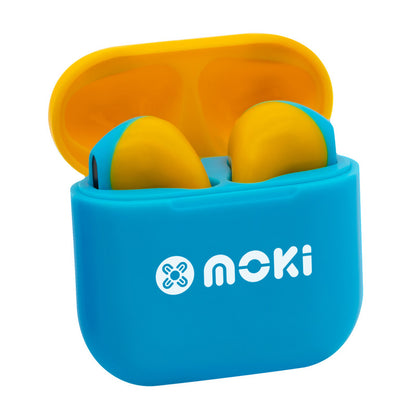 Moki MokiPods Mini TWS Earphones for Kids Volume Limited - Blue/Yellow