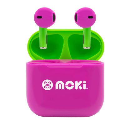Moki MokiPods Mini TWS Earphones for Kids Volume Limited - Pink/Green