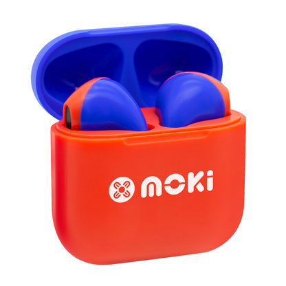 Moki MokiPods Mini TWS Earphones for Kids Volume Limited - Red/Blue