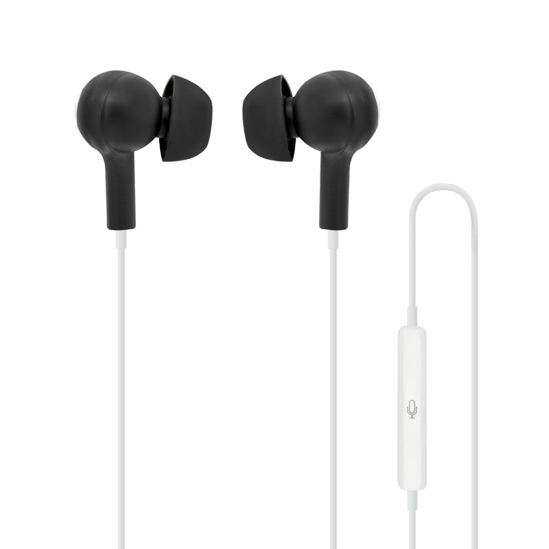 Moki Type-C Connect Earphones Inner Ear + Mic & Control - Black/White