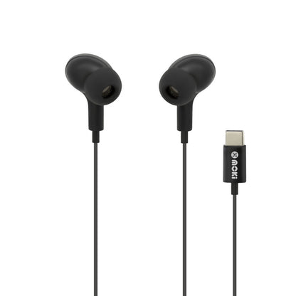 Moki Type-C Connect Earphones Inner Ear + Mic & Control - Black