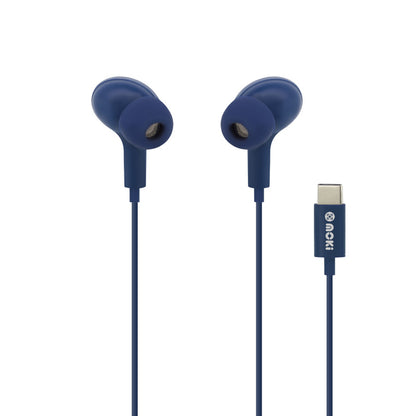 Moki Type-C Connect Earphones Inner Ear + Mic & Control - Navy