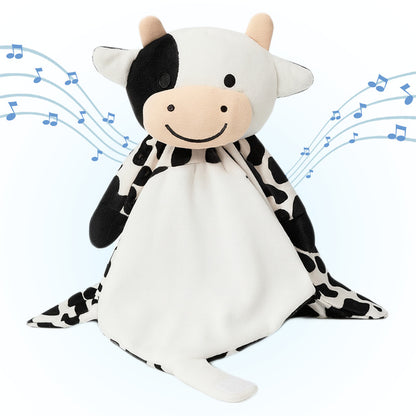 Love By Emi Cow Musical Comforter - Black/White