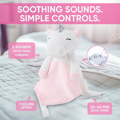 Love By Emi Unicorn Musical Comforter - Pink/White