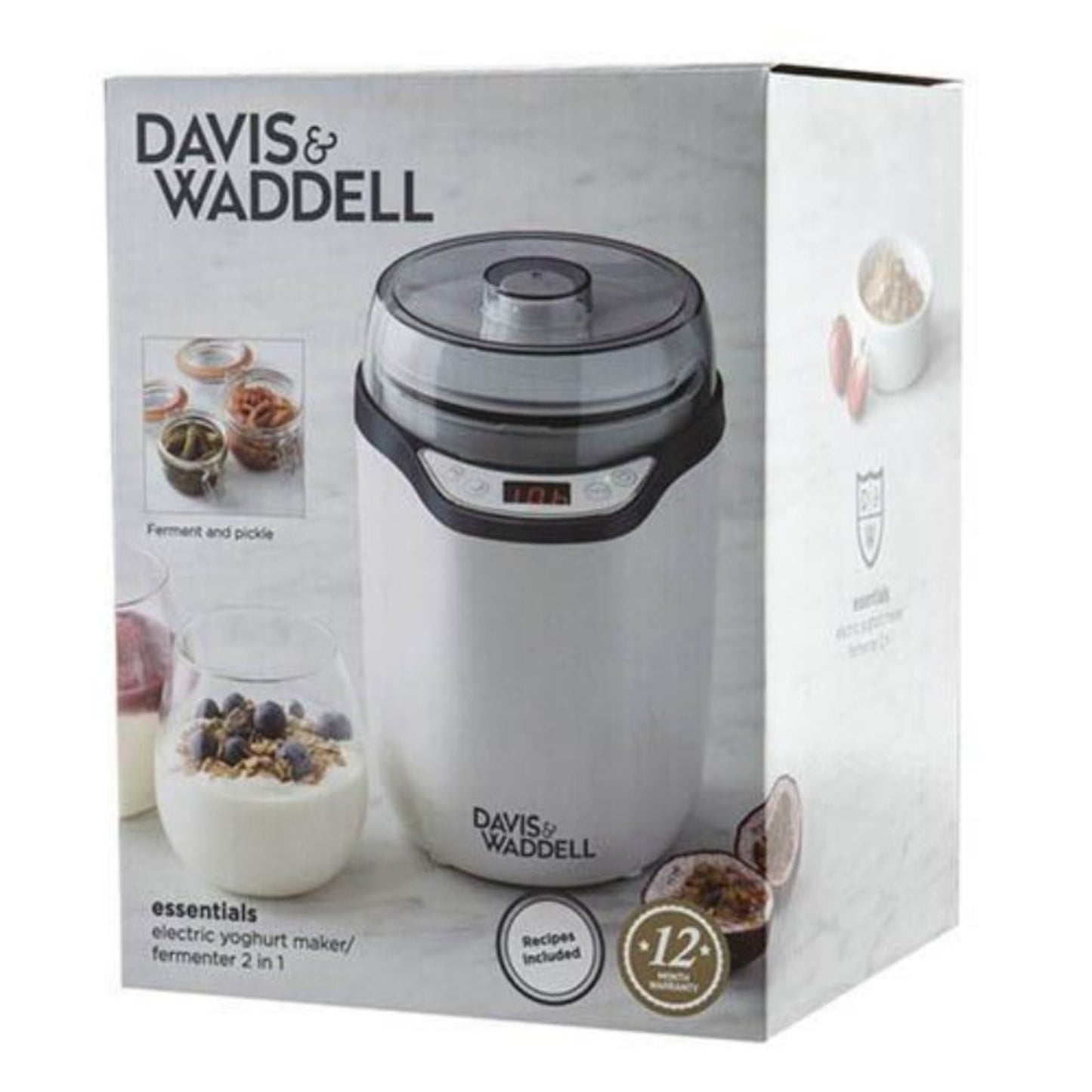 Davis & Waddell DES0186  Electric Yoghurt Maker/ Fermenter 2 in 1 White