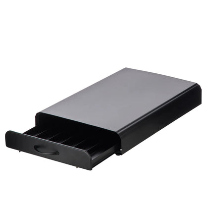 Leaf & Bean Steel Coffee Machine Board with Capsule Drawer - Black