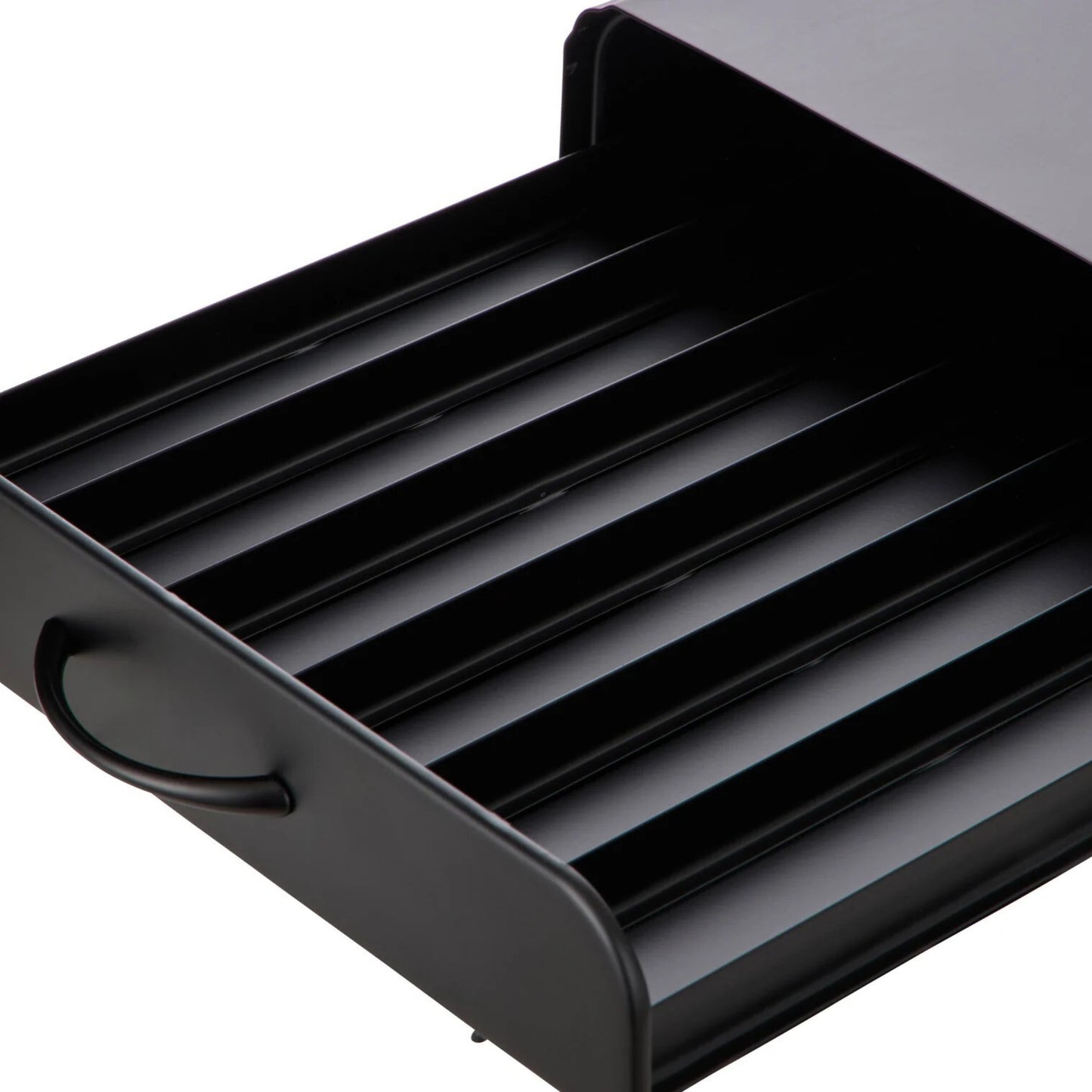 Leaf & Bean Steel Coffee Machine Board with Capsule Drawer - Black