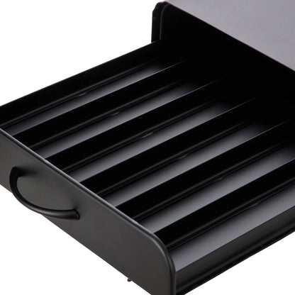 Leaf & Bean Steel Coffee Machine Board with Capsule Drawer - Black