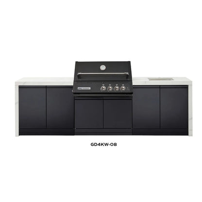 Crossray XPLor Black TCX4FL in-built Gas BBQ