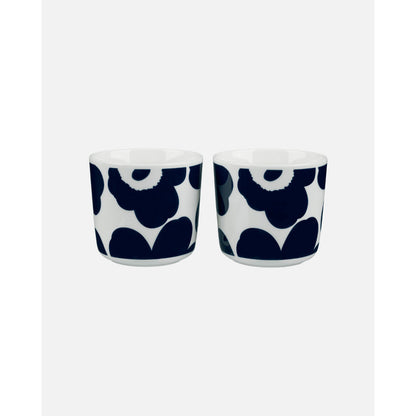 Marimekko Oiva/Unikko 4 Piece Coffee Cup Set Without Handle - Navy