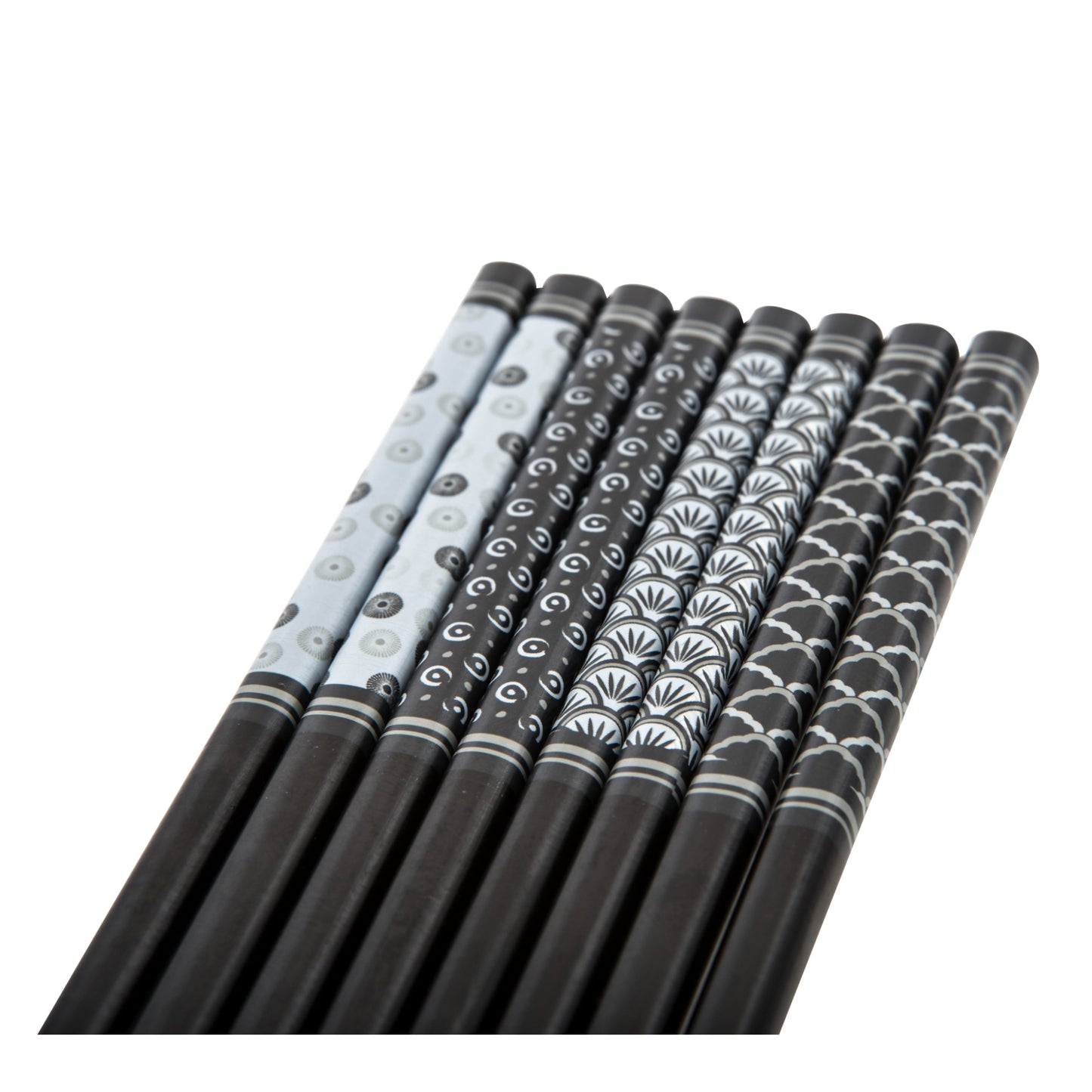Davis & Waddell Bamboo Chopsticks Set - 8 Pairs - Black/White