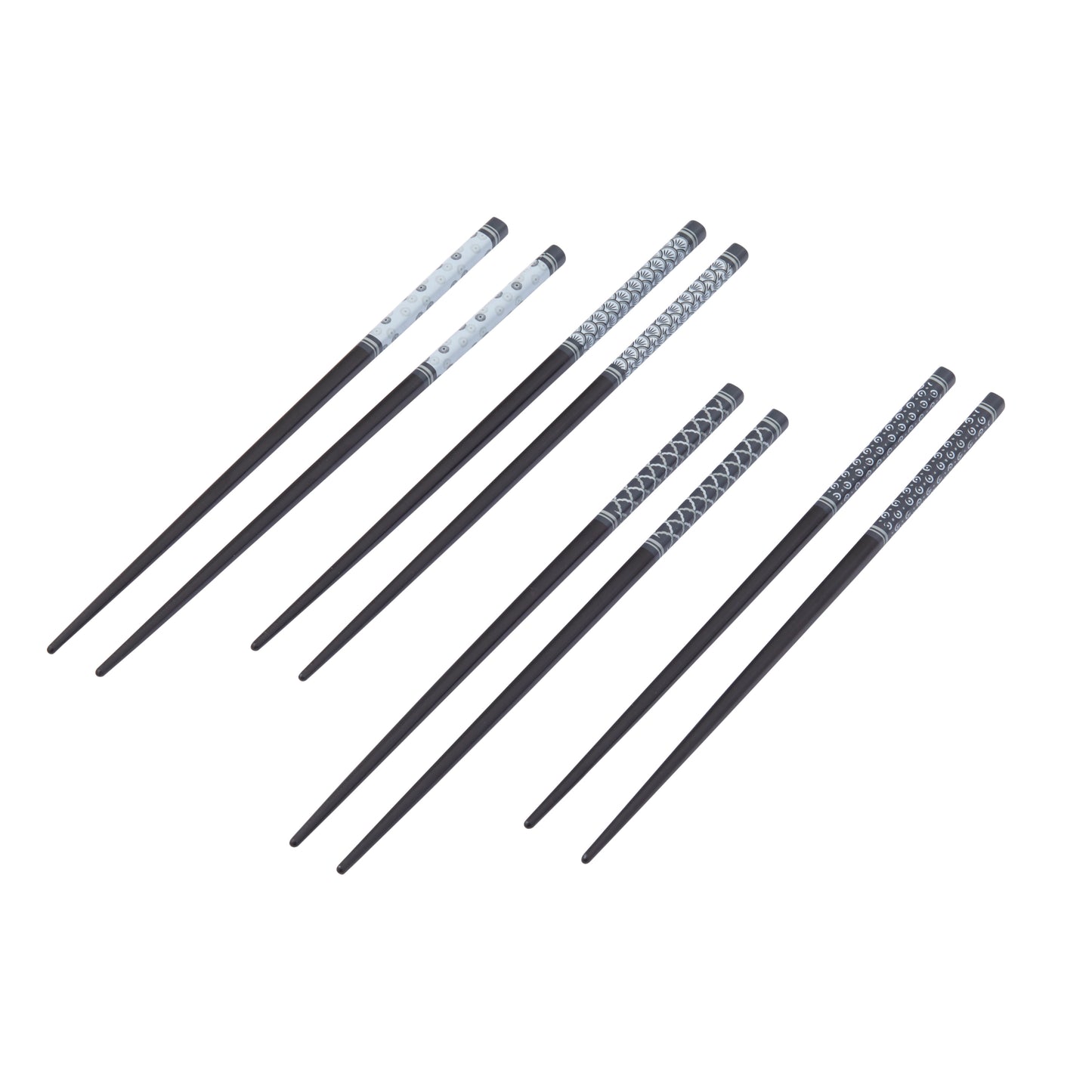 Davis & Waddell Bamboo Chopsticks Set - 8 Pairs - Black/White