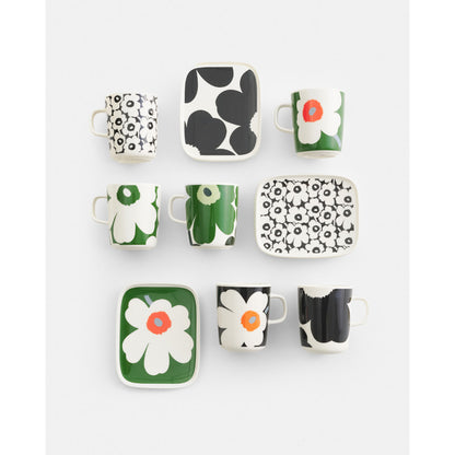 Marimekko Oiva/Unikko 4 Piece Mug and Plate Set - Black/White
