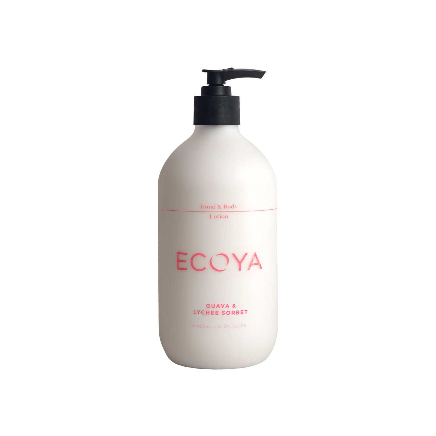 Ecoya Guava & Lychee Sorbet 450ml Hand and Body Lotion - Red